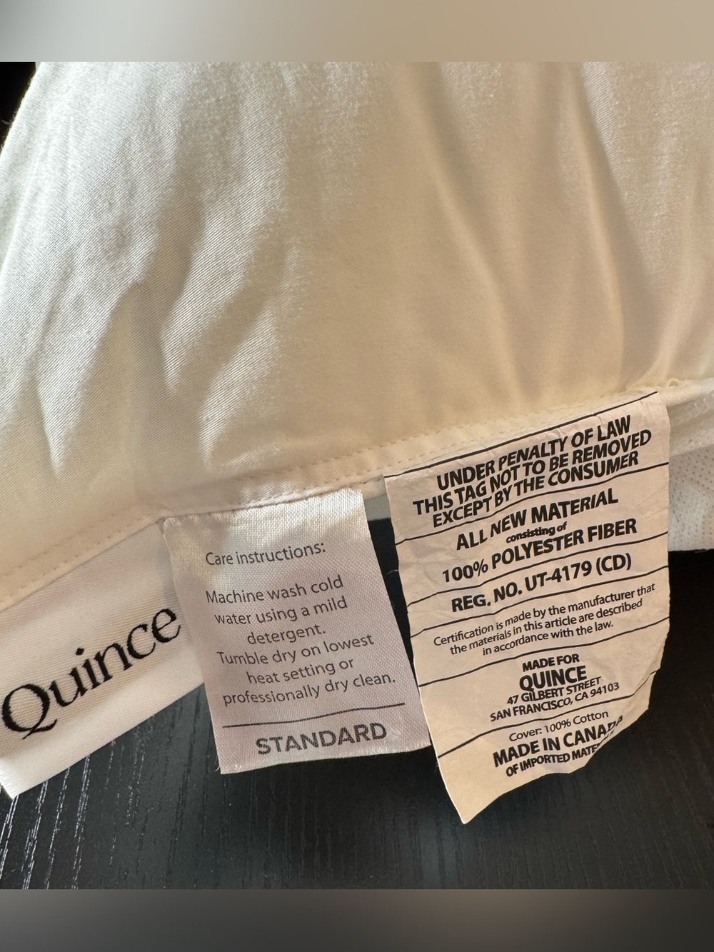 Quince Premium Down Alternative Pillow | Standard | Medium/Firm | NWOT - Picture 4 of 5